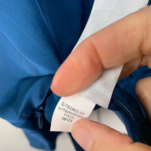 Banana Republic Factory Size 14 Satin Blouse Cropped Balloon Sleeve Blue - Picture 8 of 10